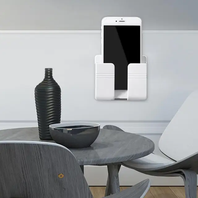 Többfunkciós Lyukasztó Ingyenes Falra Szerelt Tárolódoboz Tv Távirányító Mobiltelefon -Dugó Töltő Tartó Hasznos - Image 5