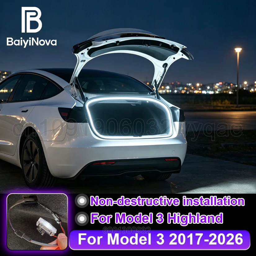 Everything Is Solar Car Trunk Light Bar For Tesla MODEL 3 2017-2026 Rear Luggage Decoration LED For New MODEL 3 Highland Interior Atmosphere Light - Image 1