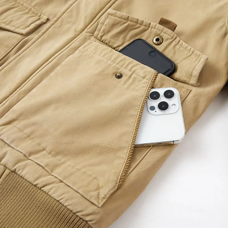 Warm Parkas Wool Cotton Coat Military Windbreaker Men Bomber Jacket Tactical Luxury Brand Men's Clothing Winter Outerwear Zipper