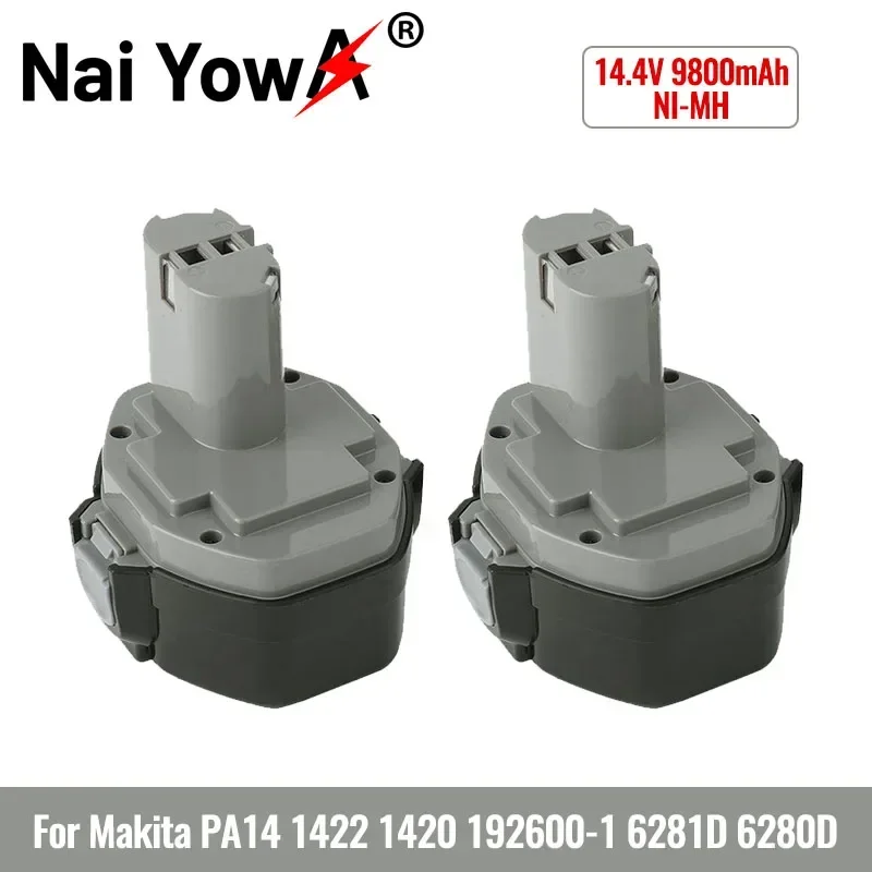 100% Оригинальный аккумулятор 14,4 В 9800 мАч для MAKITA 14,4 В Аккумулятор 1420 Ач 1422 1433 1434 193158 1435F-3 Электроинструмент Ni-MH