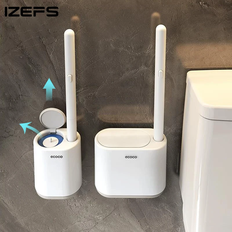 IZEFS Disposable Toilet Brush Wall-Mounted Cleaning Brush Cleaning Liquid WC Replacement Head Bathroom Accessories Disposable Toilet Brush