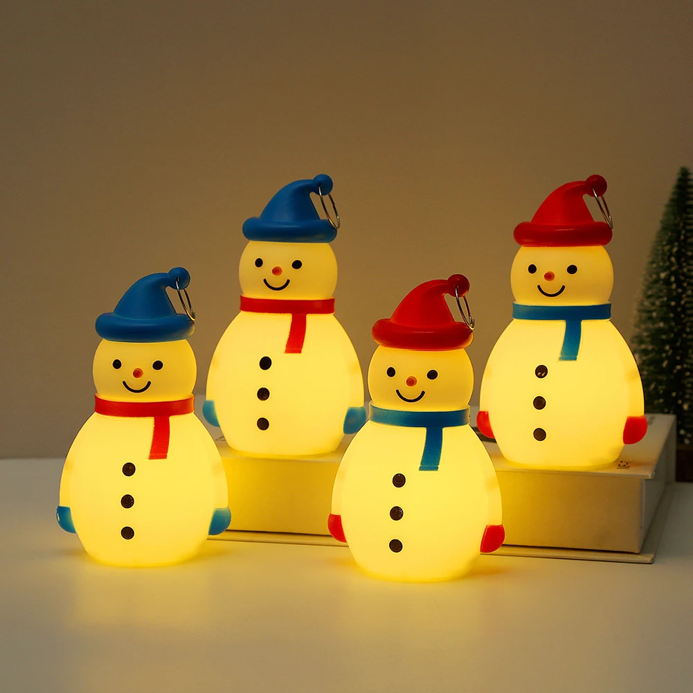

Cartoon Christmas Snowman Night Light With Hook High Brightness Energy Saving Battery Powered Xmas Tree Hanging Pendants