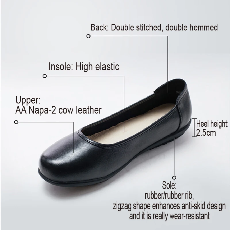 2023 Work Shoes 2.5cm Flat Genuine Cowhide Pregnant Women Preferred Choice For Gravida Commuting Shopping Matching Clothes 4