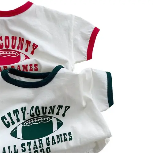 2026 Summer New Baby Letter Print Short Sleeve T Shirts Cotton Boys Girls Casual Tee Infant Loose Versatile Tops Kids Clothes - Image 6