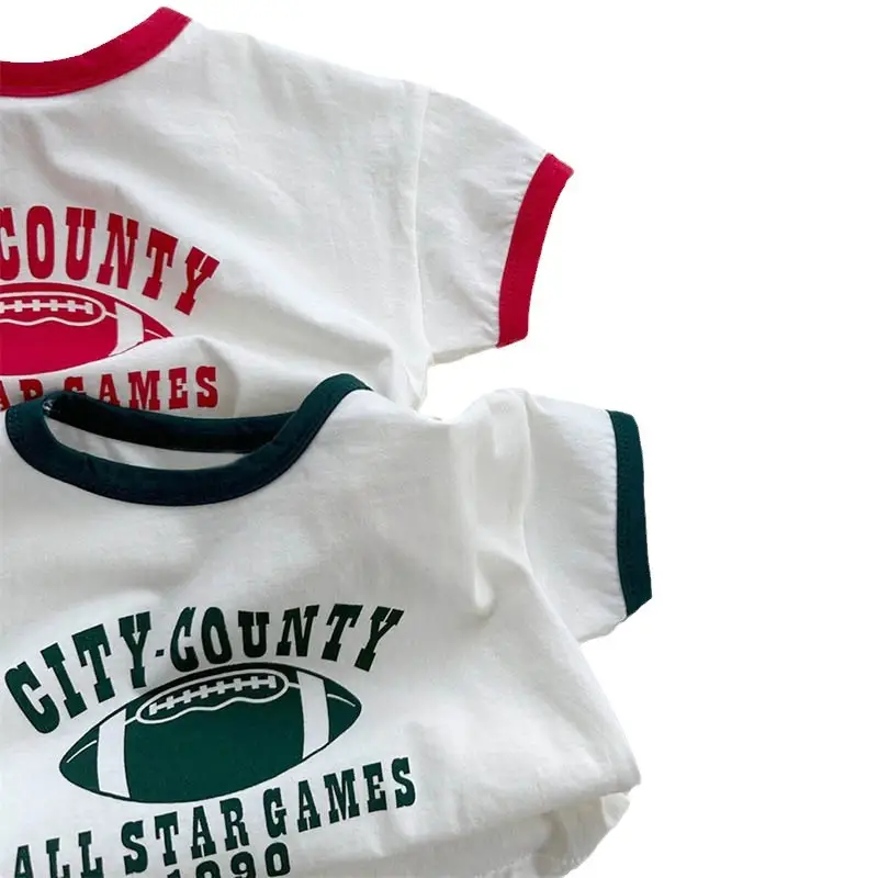 2026 Summer New Baby Letter Print Short Sleeve T Shirts Cotton Boys Girls Casual Tee Infant Loose Versatile Tops Kids Clothes - Image 6