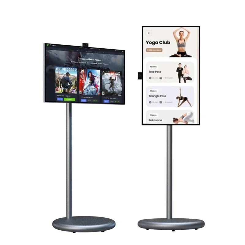 Android 12 6+128Gb Vertical Portable Tv 27 Inch Wireless Led & Lcd Tvs Full Hd Interactive Portable Smart Tvs For Gaming
