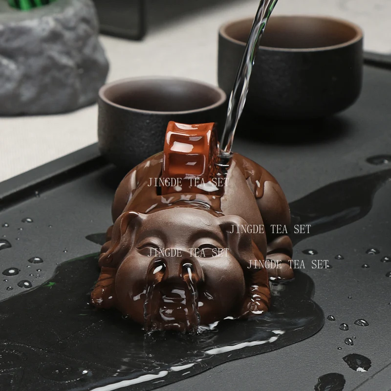 Pixiu Water Spray Tea Pet Home Chinese Desktop Decoration Ornaments Purple Clay Tea Play Tea Ceremony Accessories Teaset