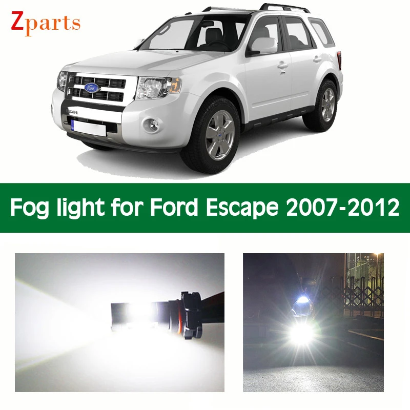 fog light for car 1 Pair Car LED Fog Light For Ford Escape 2007 - 2012 Auto Foglamp Bulb White Lighting 12V 6000K Car Lamps Car Accessories car underglow
