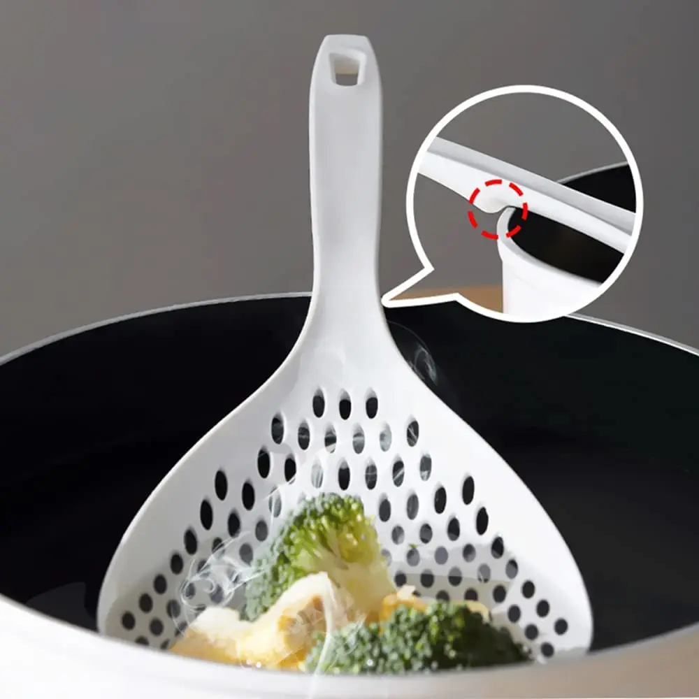 Description Picture 5 of itemStrainer Scoop Colander Slotted Pasta Spoon Plastic Skimmer Spoon with Handle Food Drain Shovel for Kitchen Cooking