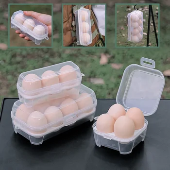 Scatola per uova portatile antiurto 3/4/8 griglie contenitore per uova portauova organizzatore da cucina trasparente per Picnic in campeggio all'aperto 1