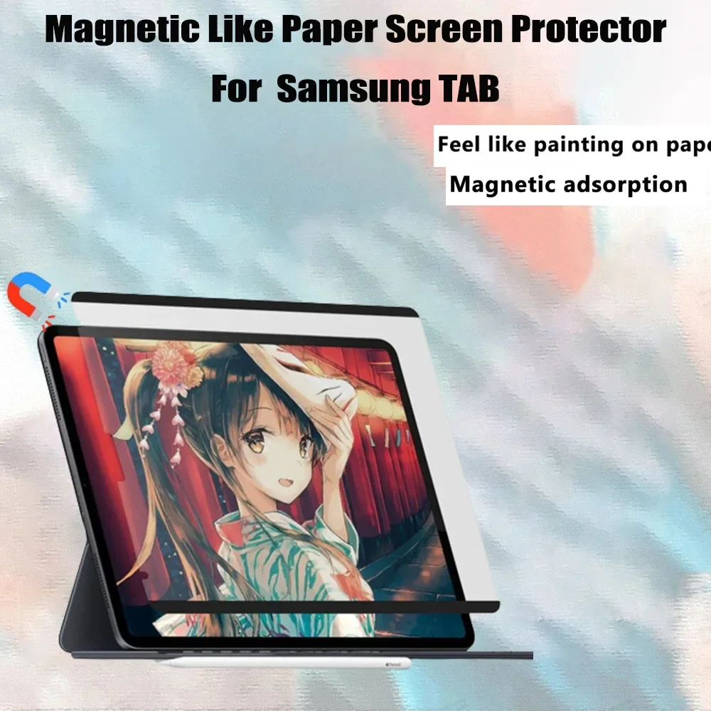 

Magnetic Like Paper Screen Protector For Samsung Tab A9+plus S9 FE S9 S6 S6 lite S7 S8 A8 S9 FE plus+ S7FE Reusable Screen Film