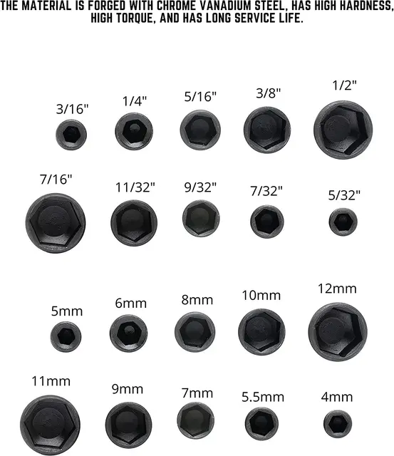 9/14pcs Powerful Socket Inner Hexagonal Wrench Hexagonal Handle Screwdriver Socket Bit Extension Rod Pneumatic Hand Tool Set 3