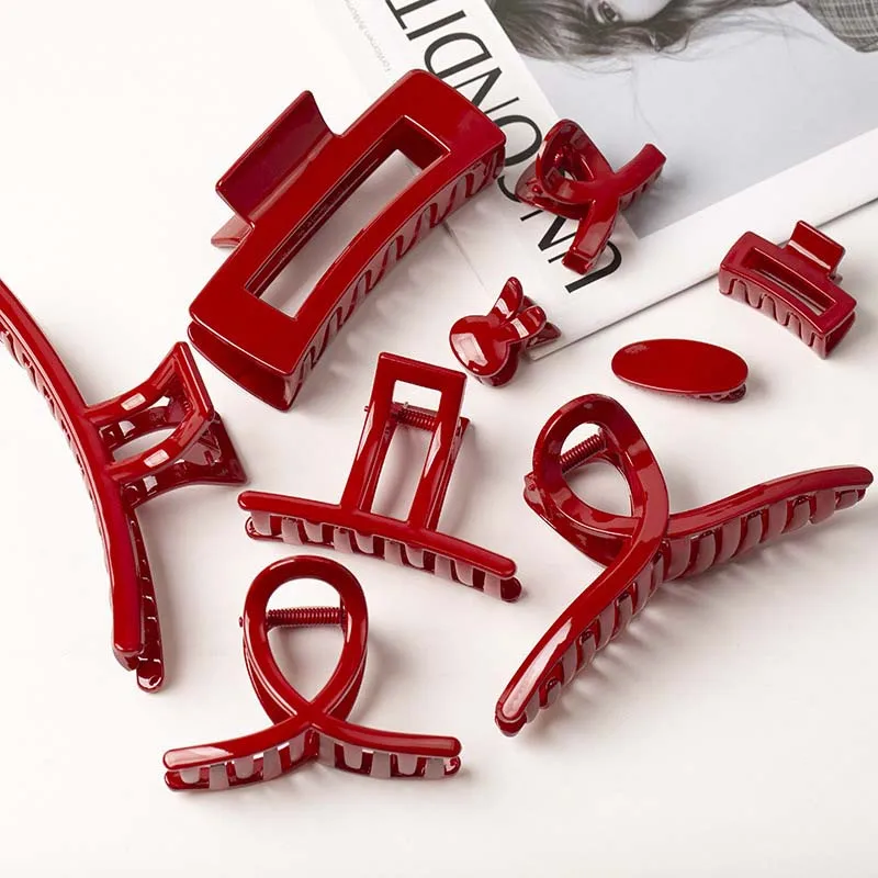 TseenYi Pince à Cheveux Rectangulaire Carrée Gris Pinces à