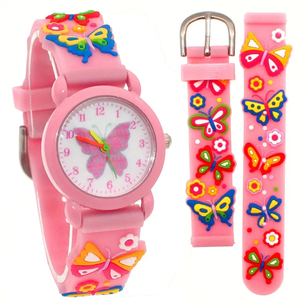 Colorful Butterfly Quartz Wristwatch for Girls - Fun and Vibrant Timepiece, Perfect Party Gift for Kids