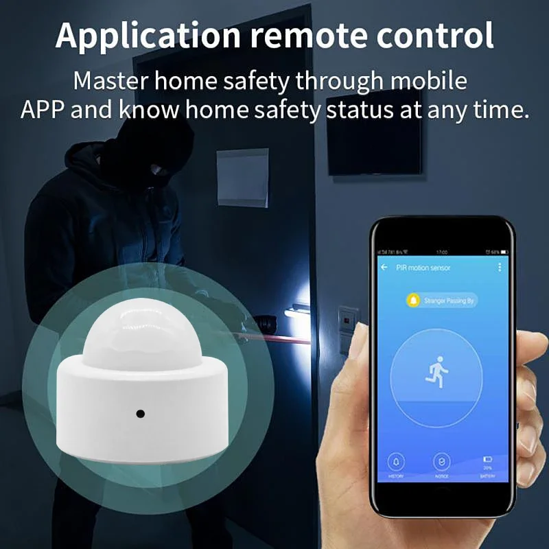 Tuya Zigbee Human Motion Sensor PIR Human Body Sensor Smart Home via Smart Life APP Real-time Tracking work with Zigbee Gateway