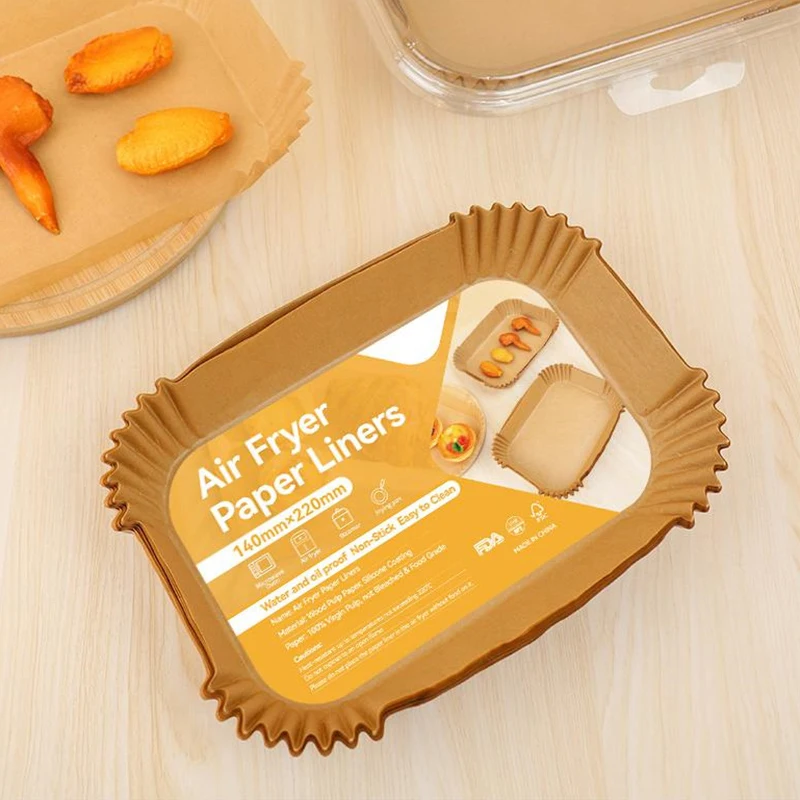 

Rectangle Disposable Airfryer Baking Paper Liner Waterproof Oilproof Non-Stick Baking Mat for Ninja Foodi Air Fryer Accessories