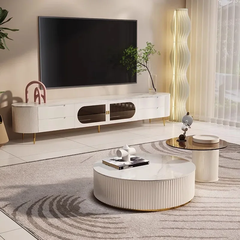 Console Tv Bianche Cabinet Nordic Storage Fashion Modern Tv Stand Soggiorno Organizer Fernseher Schrank Room Furniture Mq50Ds