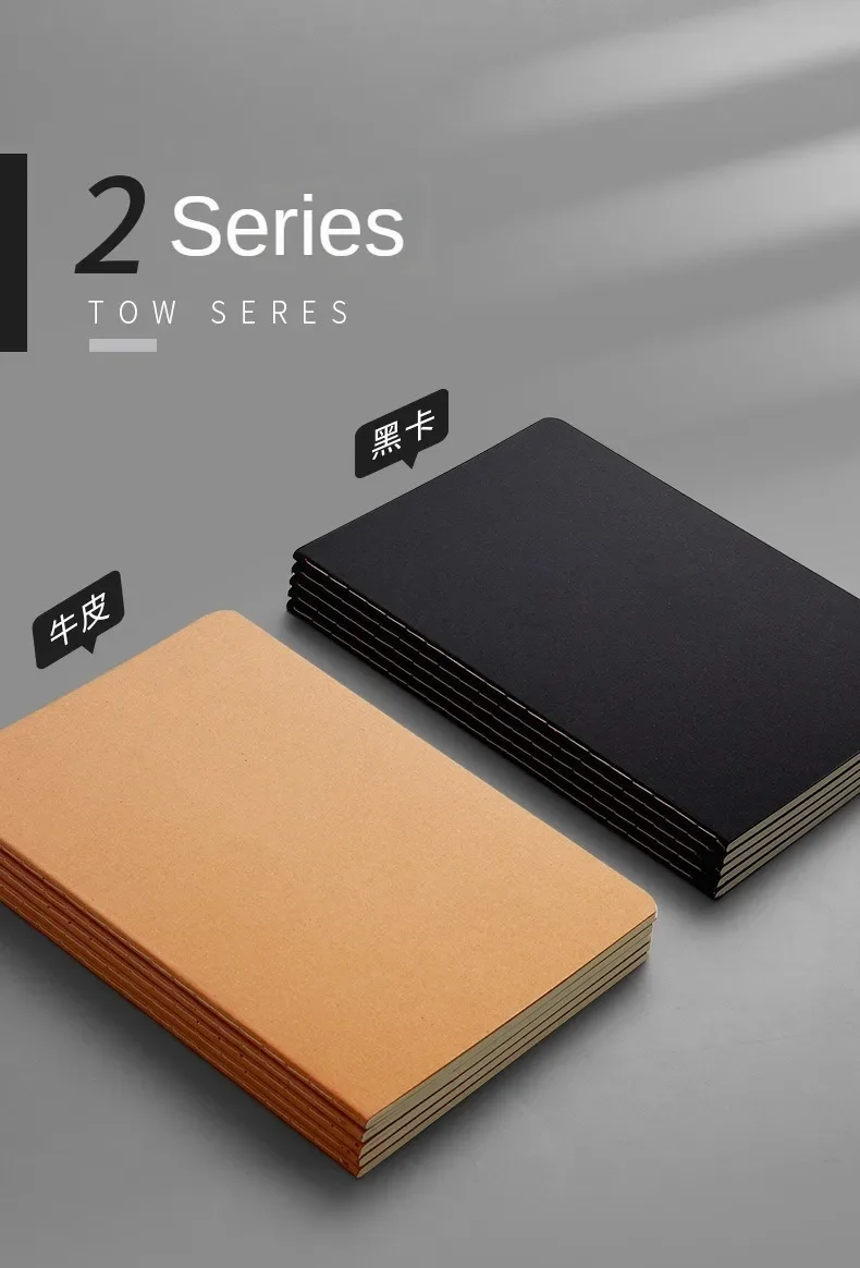 A5 Kraft Cover Vintage Notebook - BlankGridLined Diary for Students  Office Supplies