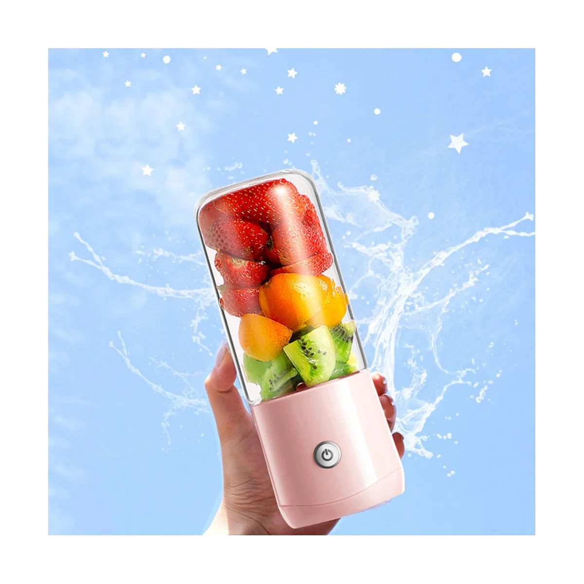 

380ML Portable Blender Smoothie Juicers Cup USB Rechargeable Home Travel Personal Size Electric Fruit Mixers-White