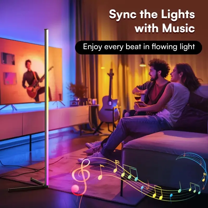 RGB LED Floor Lamp installed in room