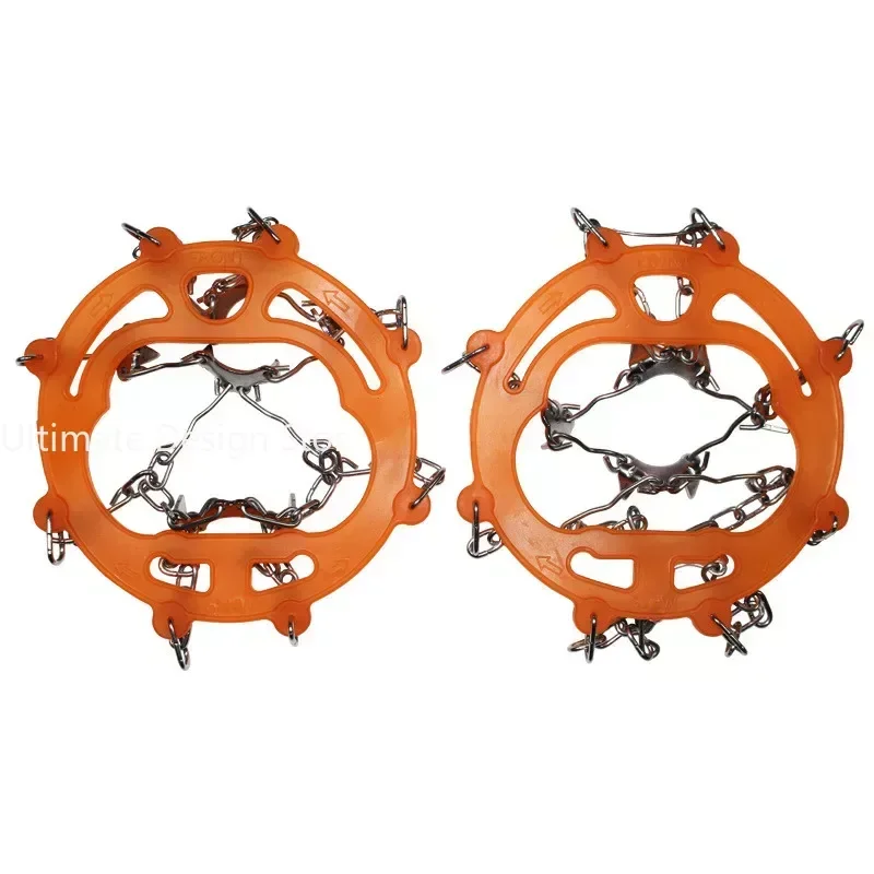 Ice Gripper Spike Climbing Crampons Quality Outdoor Climbing Antiskid Crampons Winter Walk 8 Teeth Ice Fishing Snowshoes Manganese Steel Slip Shoe Covers