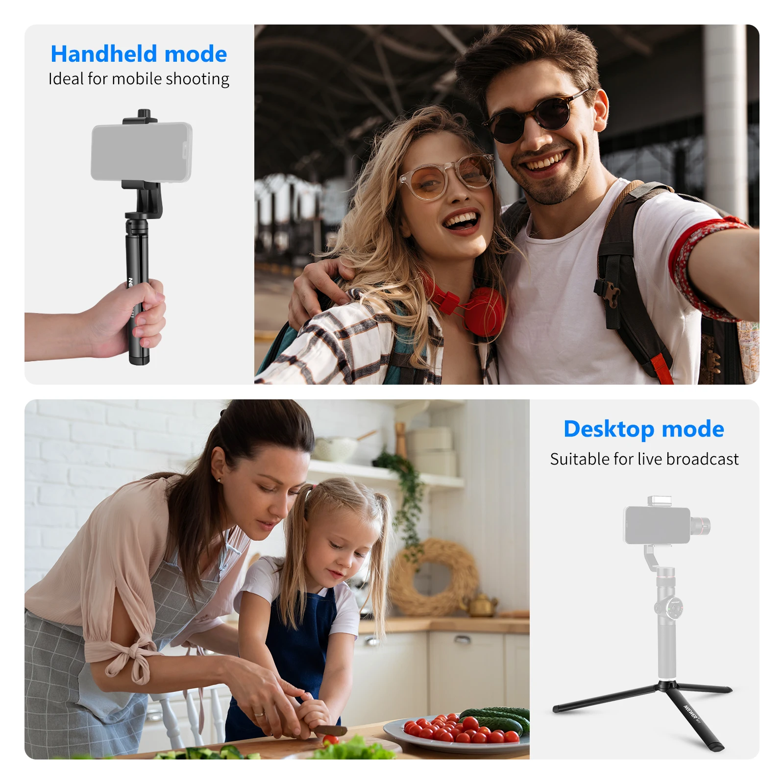Trépied Pliable pour Appareil Photo et Smartphone avec Vis 1/4" - Support Stable 3kg