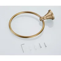 แหวนแขวนผ้าทองเหลืองโบราณ - ที่วางผ้าเช็ดตัวห้องน้ำสีบรอนซ์ขัดเงาสไตล์ยุโรป, ฮาร์ดแวร์วินเทจ 6