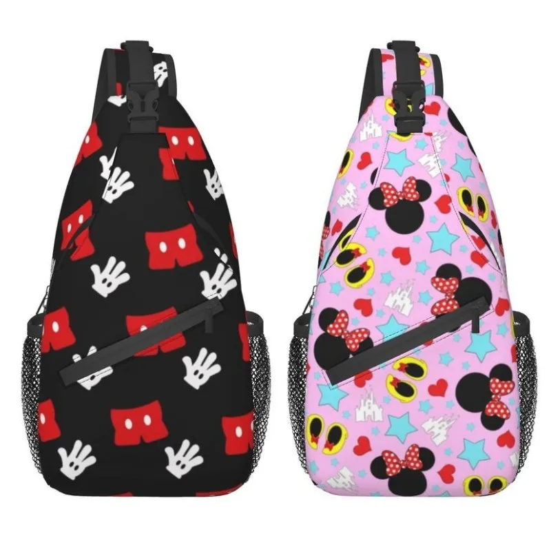 

Cartoon Mouse Mickey Minnie Pattern Sling Chest Crossbody Bag Men Cool Anime Figure Shoulder Backpack for Traveling