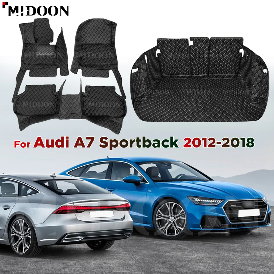 車のトランクマット、アウディA7 2012 2018の場合、車のトランクマットカーゴマットアクセサリー DYBANP Car Tr 並行輸入品 : 適用アウディ A7 2012~2018 カーゴマット カスタム 車の トランクマット XPE レザー ラゲッジマット  カーゴマット 種専用設計 取付簡単 車 耐摩擦、 耐汚れ、 内装パーツカーアクセサリー : 車＆バイク