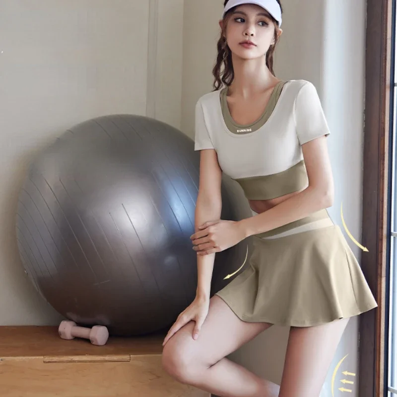 Summer Sports skirt Women quick dry shorts elastic running high waist fitness short skirts tennis run Gym yoga skirt with shorts running shorts,running skirts,sports skirts