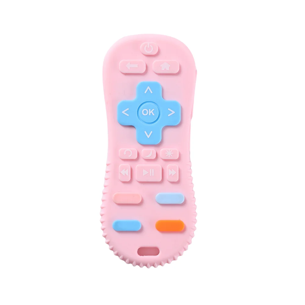 Baby Silicone Remote Control Toys Teether Baby Anti Teething Stick Bite Happy Cartoon Pacifier Bite Toys 4