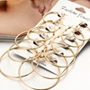 12Pairs/6Pairs Simple Punk Hoop Earrings Set Big Circle Earrings Jewelry for Women Girls Ear Hoops Earring Round Oversized 2