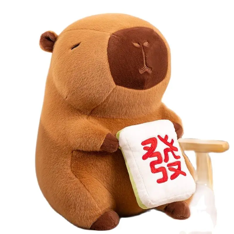 

Новинка, плюшевая игрушка, мягкие животные, капибара с маджонгом, семейный подарок на день рождения и Рождество