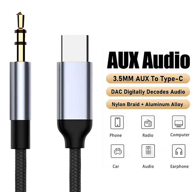 Universal Type C to 3.5mm Audio Jack Converter Adapter