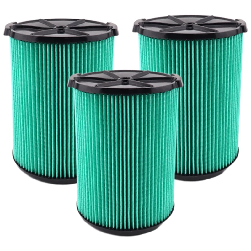 

VF6000 5-Layer Pleated Replacement Vacuum Filter Compatible Parts For Ridgid Shop Vac 5-20 Gallon Wet/Dry Vacuums (3 Packs)