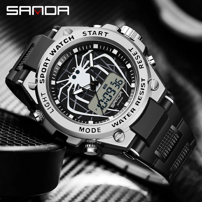 SANDA 2023 Fashion Men's Watches Sport Military Quartz Watches 50M Waterproof Wristwatch For Male Clock Relogio Masculino 3159
