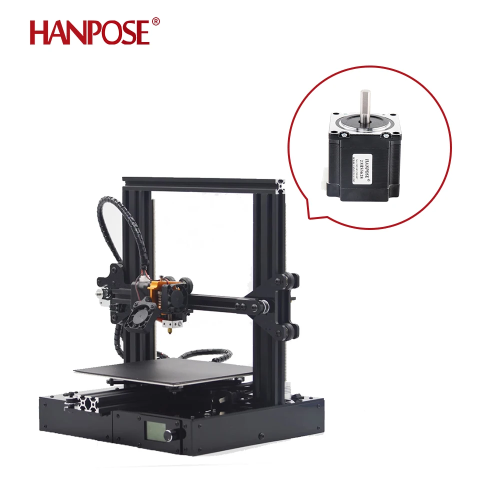미니 CNC 3D 프린터 NEMA23 쌍축 스텝퍼 모터용 이중 샤프트, 23HS5628-SZ, 2.8A, 126N.cm 샤프트, D = 8mm, 57x56mm, 57 모터, 1 개