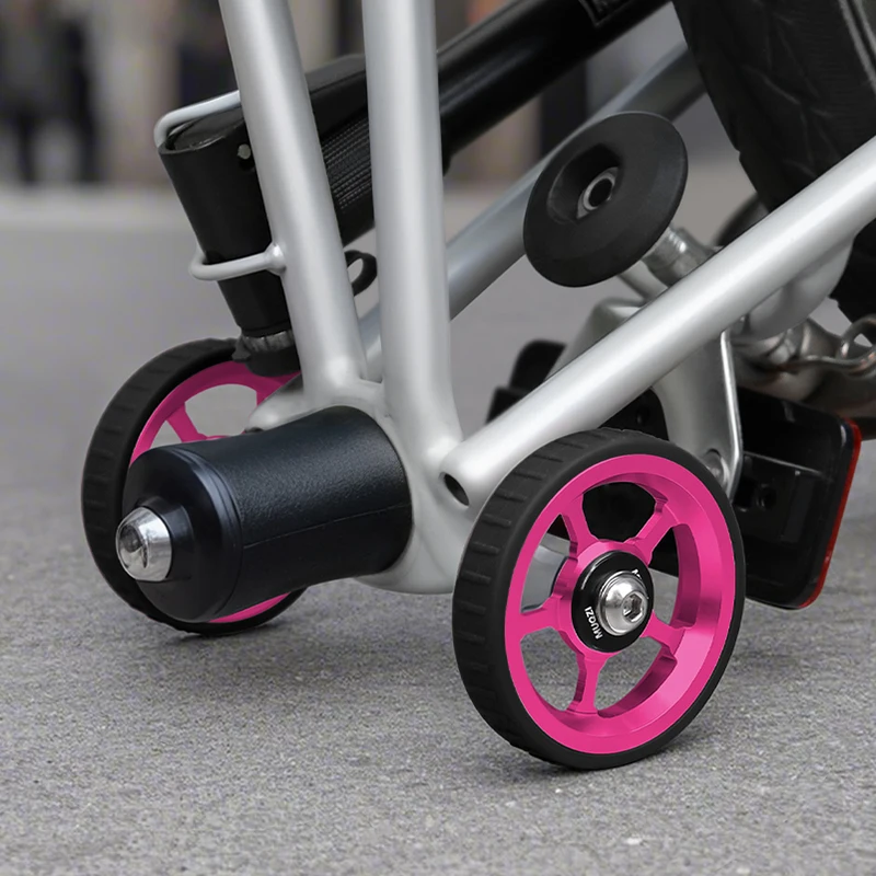 Bicycle Auxiliary Wheels Folding Bike Roller Wheels Compatible Brompton DAHON