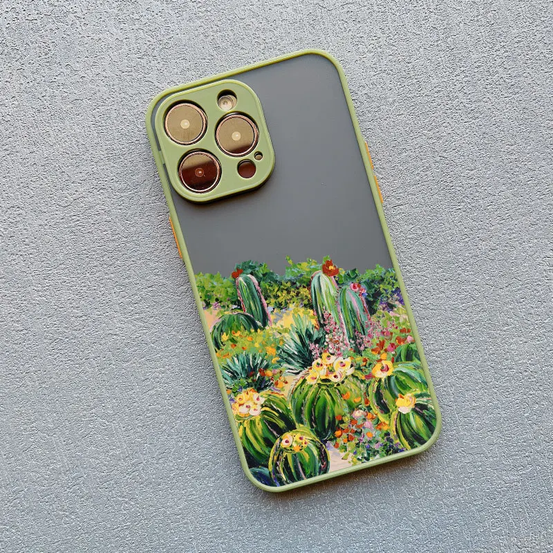 Cartoon-Kaktus-Pflanzen Handyhülle für iPhone 17 15 14 13 Pro Max 13 Mini 12 11 Pro Max 16 14 Plus X XR XS Stoßfeste Schutzhülle – Detail 2