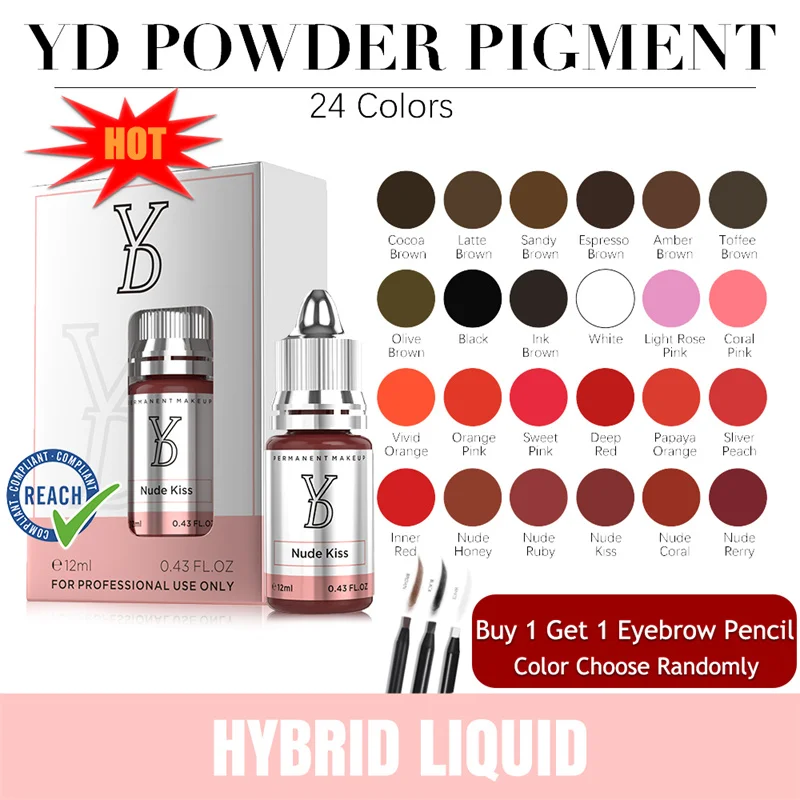 [REACH Certified] YDPMU Matte Tattoo Pigment High Saturation Pro Permanent Makeup Micropigmentation Ink Lips EyeBrow Beauty 12ML tattoo ink tattoo ink pigment