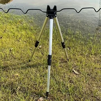 Telescopic Bracket Fishing Sea Rods Pole Support Frame 3-Fold Fishing Rods Rest Base Fishing Rod Load-Bearing Tripod Stand Tools 2