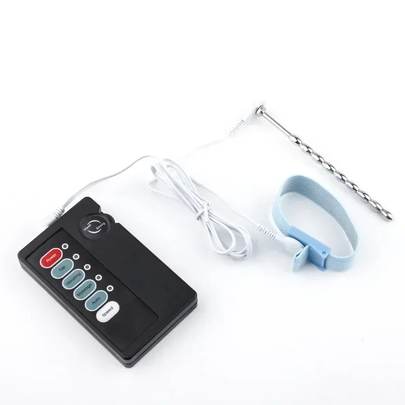 Medical Conductive Penis Plug With Penis Ring Chastity Catheter Electro Stimulate Urethral Dilator Sounding Sex Toys For Men