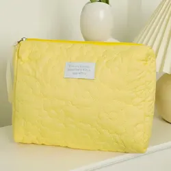 Deluxe Embroidery Waterproof Cosmetic Travel Bag (Yellow)