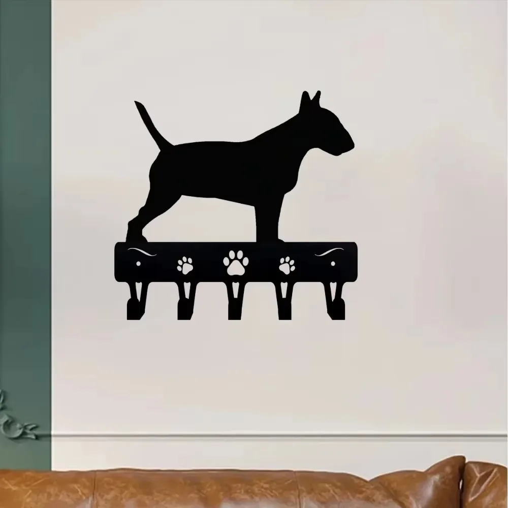 6/9 Inch Bull Terrier Towel Rack & Key Holder - Versatile Decor 4
