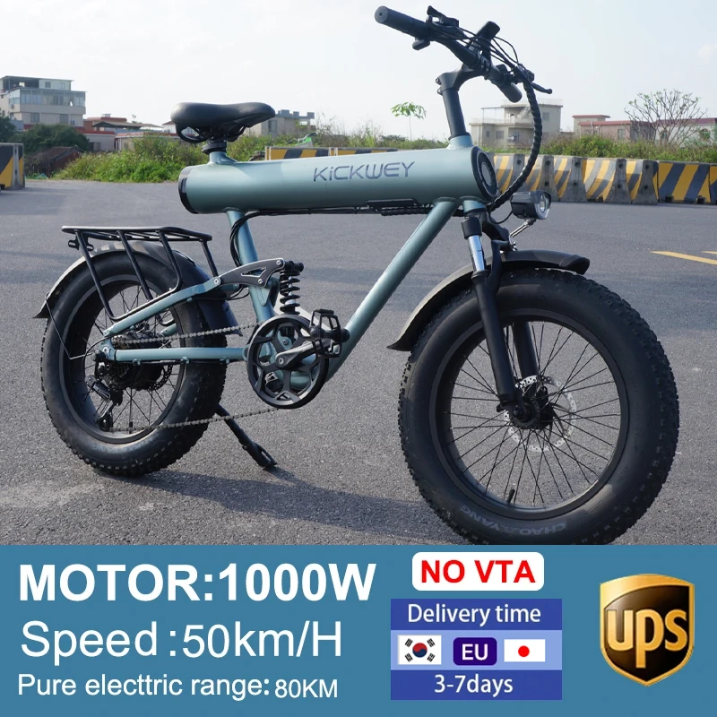 성인용 산악 전기 자전거 K20, 1000W, 48V, 20ah, 팻 타이어, 야외 엔터테인먼트, 오프로드, 20 인치