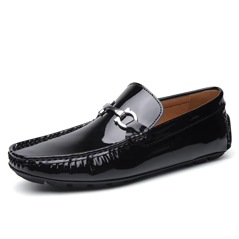Spring Autumn Mens Loafers Luxury Men Slip On Leather Shoes Black Loafer Shoes Size 37-46 47 Dropshipping 2