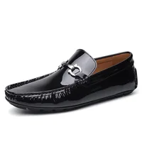 Spring Autumn Mens Loafers Luxury Men Slip On Leather Shoes Black Loafer Shoes Size 37-46 47 Dropshipping 2