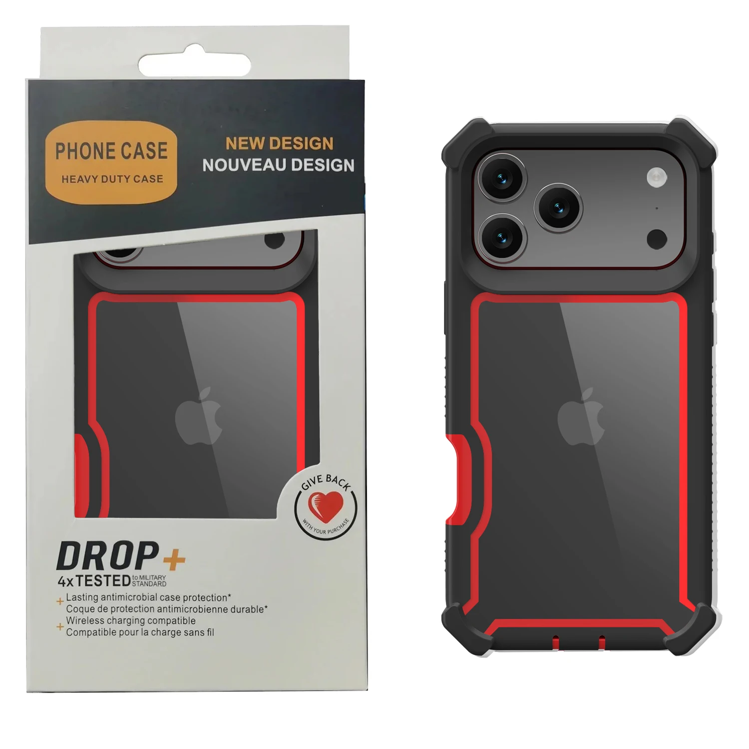 Enhanced Transparent Rugged Armor Soft Grip Protective Phone Case with Hybrid Bumper