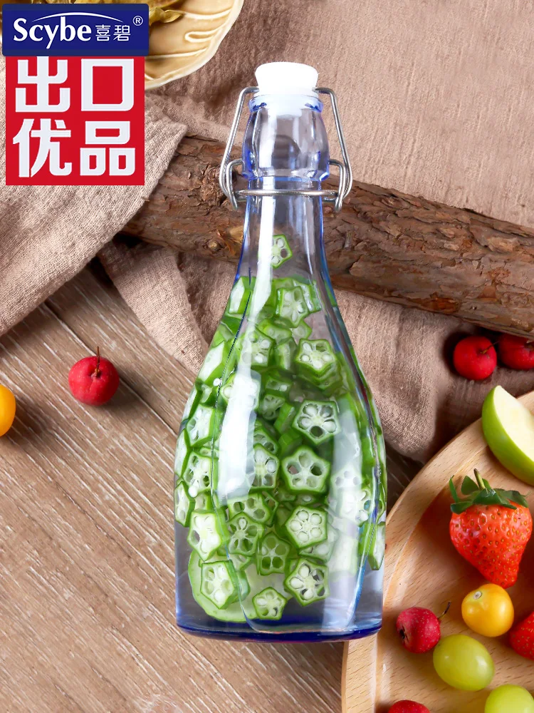 Wine Fermentation Jar Wine Making Glass Empty Bottle Sealed Cans High-End Grape with Lid Red Liquor Special Food Grade