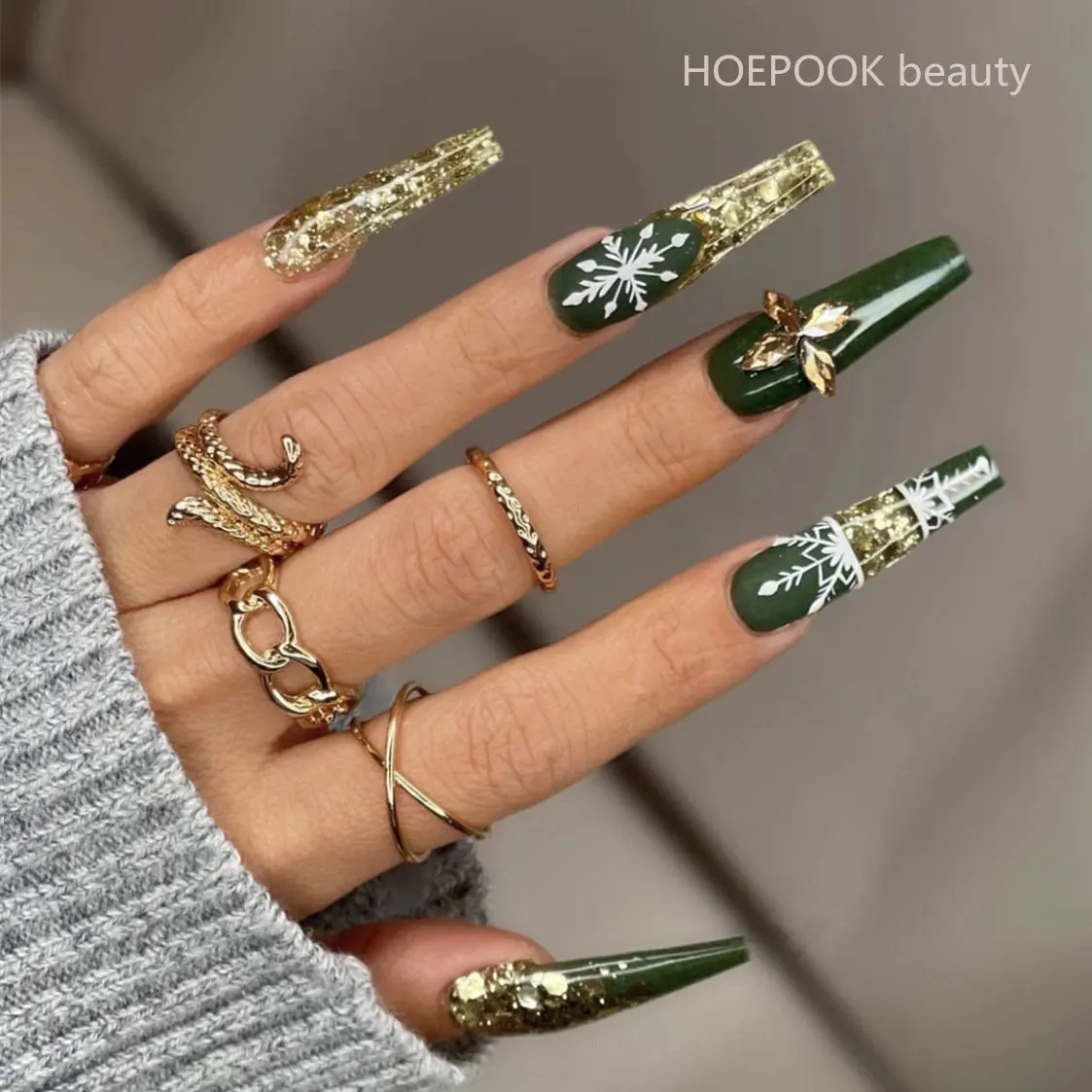 

24pcs Christmas Long T Wearing Reusable False Nails Art Coffin Cute Kawaii Press On Nail Full Coverage Waterproof Fake Nails Set